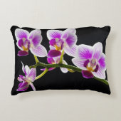 白と紫の蘭 アクセントクッション (正面)