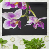 白と紫の蘭 キッチンタオル (折り畳み)