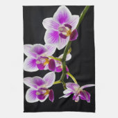白と紫の蘭 キッチンタオル (縦)