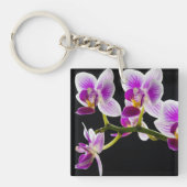 白と紫の蘭 キーホルダー (正面)