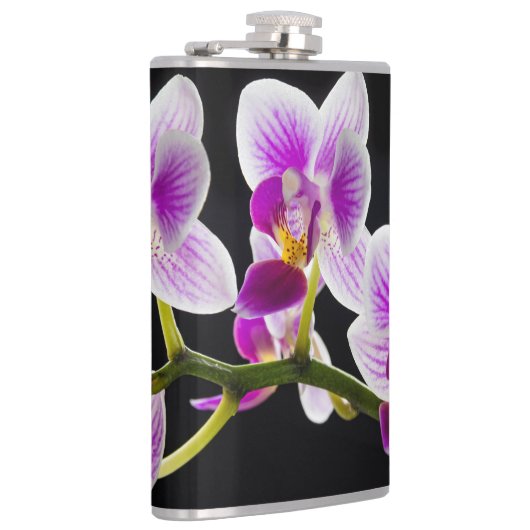 白と紫の蘭 フラスク (右)