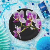 白と紫の蘭 ペーパープレート (パーティー)