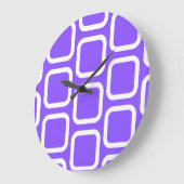 白と紫の装飾用クッションの正方形 ラージ壁時計 (傾斜)