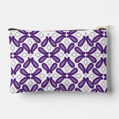 白と紫のmを使った左右対称の模様 アクセサリーポーチ (裏面)