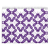 白と紫のmを使った左右対称の模様 カレンダー (カバー)