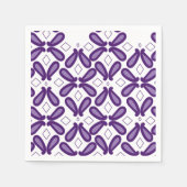 白と紫のmを使った左右対称の模様 スタンダードカクテルナプキン (正面)