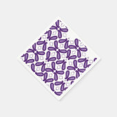 白と紫のmを使った左右対称の模様 スタンダードカクテルナプキン (角)