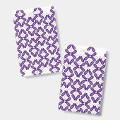 白と紫のmを使った左右対称の模様 バッジ (正面＆裏面)