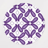 白と紫のmを使った左右対称の模様 ラベル (デザイン2)