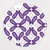 白と紫のmを使った左右対称の模様 ラベル (デザイン1)