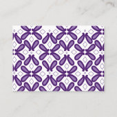白と紫のmを使った左右対称の模様 予約カード (正面)