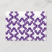 白と紫のmを使った左右対称の模様 予約カード (裏面)