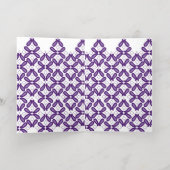 白と紫のmを使った左右対称の模様 箔グリーティングカード (内側レイダウン)