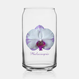 白と紫のPhalaenopsisオーキッドフローラ ガラス缶