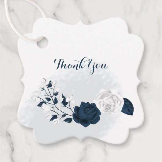 白と紺の花感謝していよ フェイバータグ (正面)