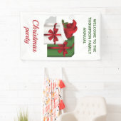 白と緑のギフトボックスとカスタム文字 横断幕 (インサイチュ)