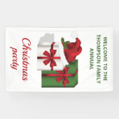 白と緑のギフトボックスとカスタム文字 横断幕 (横)