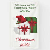 白と緑のギフトボックスとカスタム文字 横断幕 (縦)