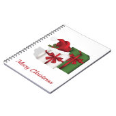 白と緑のギフトボックスとサンタハット ノートブック (左側)