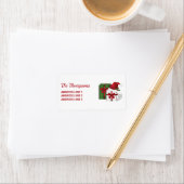 白と緑のギフトボックスとサンタハット ラベル (インサイチュ)