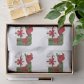 白と緑のギフトボックスとサンタハット 薄葉紙 (ギフト)