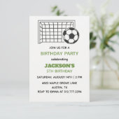 白と緑のサッカー誕生日 • 少年スポーツパーティー 招待状 (スタンド正面)