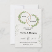 白と緑のシンプルなお知らせ招待状 招待状 (正面)