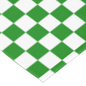 白と緑のチェック市松模様にコットンダイニング テーブルクロス (アングル)