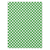 白と緑のチェック市松模様にコットンダイニング テーブルクロス (正面)