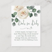 白と緑のバラのベビー エンクロージャーカード (正面)