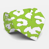 白と緑のヒョウのプリントスキン ネクタイ (ロール)