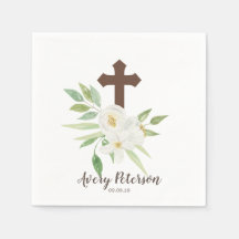 白と緑のフローラクロスファースト聖餐式