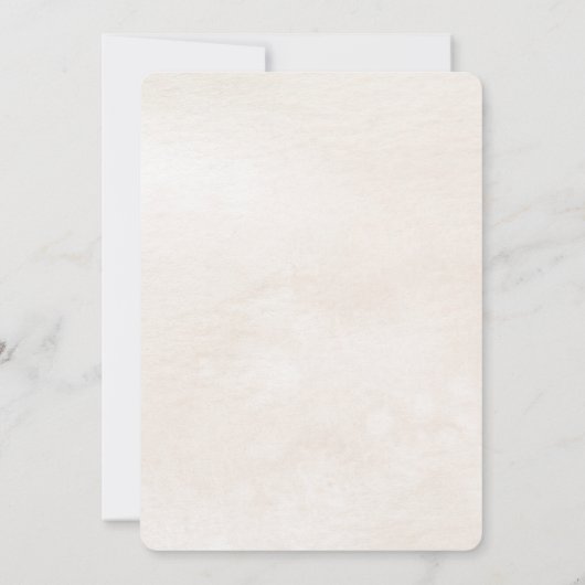 白と緑のフローラスペインののベージュ 招待状 (裏面)