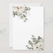 白と緑のフローラAqeeqahの儀式 招待状 (裏面)