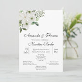白と緑のブーケ結婚式招待状 招待状 (スタンド正面)