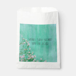 白と緑のベビーで開花ベビーシャワー フェイバーバッグ