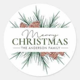 白と緑のミニマリスト ラウンドシール