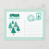 白と緑のメリークリスマスの写真 シーズンポストカード (裏面)