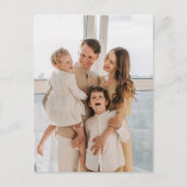 白と緑のメリークリスマスの写真 シーズンポストカード (正面)