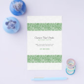 白と緑のヴィンテージ ペイズリー チラシ (シングル)