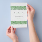 白と緑のヴィンテージ ペイズリー チラシ (ハンドル)