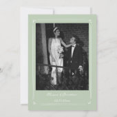 白と緑の手書き結婚の 招待状 (裏面)