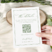 白と緑の結婚詳細Qrコード エンクロージャーカード