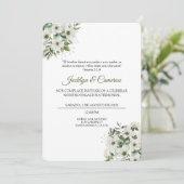 白と緑の花のスペイン風ウェディング招待状 招待状 (スタンド正面)