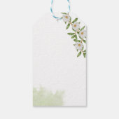 白と緑の花の水彩画のミスター＆ミセス ギフトタグ (裏面)