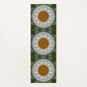 白と緑の花柄 ヨガマット (正面)