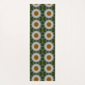 白と緑の花柄 ヨガマット (裏面)