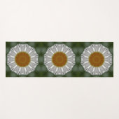 白と緑の花柄 ヨガマット (正面(横))