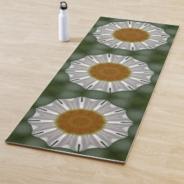 白と緑の花柄 ヨガマット