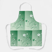 白と緑の花 エプロン (正面)